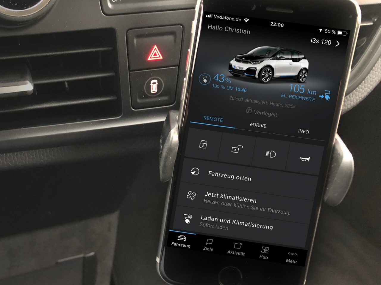 Überblick und Funktion der BMW App Connected(drive) im BMW i3